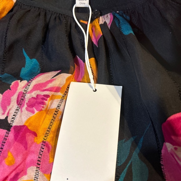 JOIE Silk Caviar Kriston Black Floral Mini Dress Sz Small NWT - Picture 5 of 9